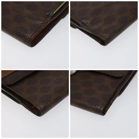 CELINE Macadam Canvas Compact Wallet PVC Leather Brown Auth yk17906 - Picture 16 of 16